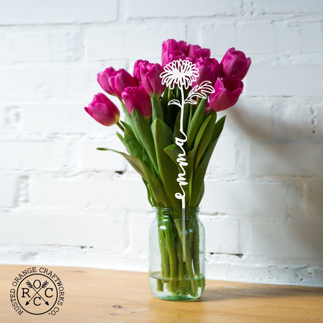 Flower Pick- Set of 3 Metal Flowers Image 8