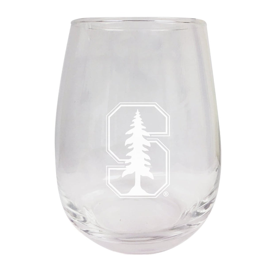 Stanford University 9 oz Etched Stemless Wine Glass Image 1