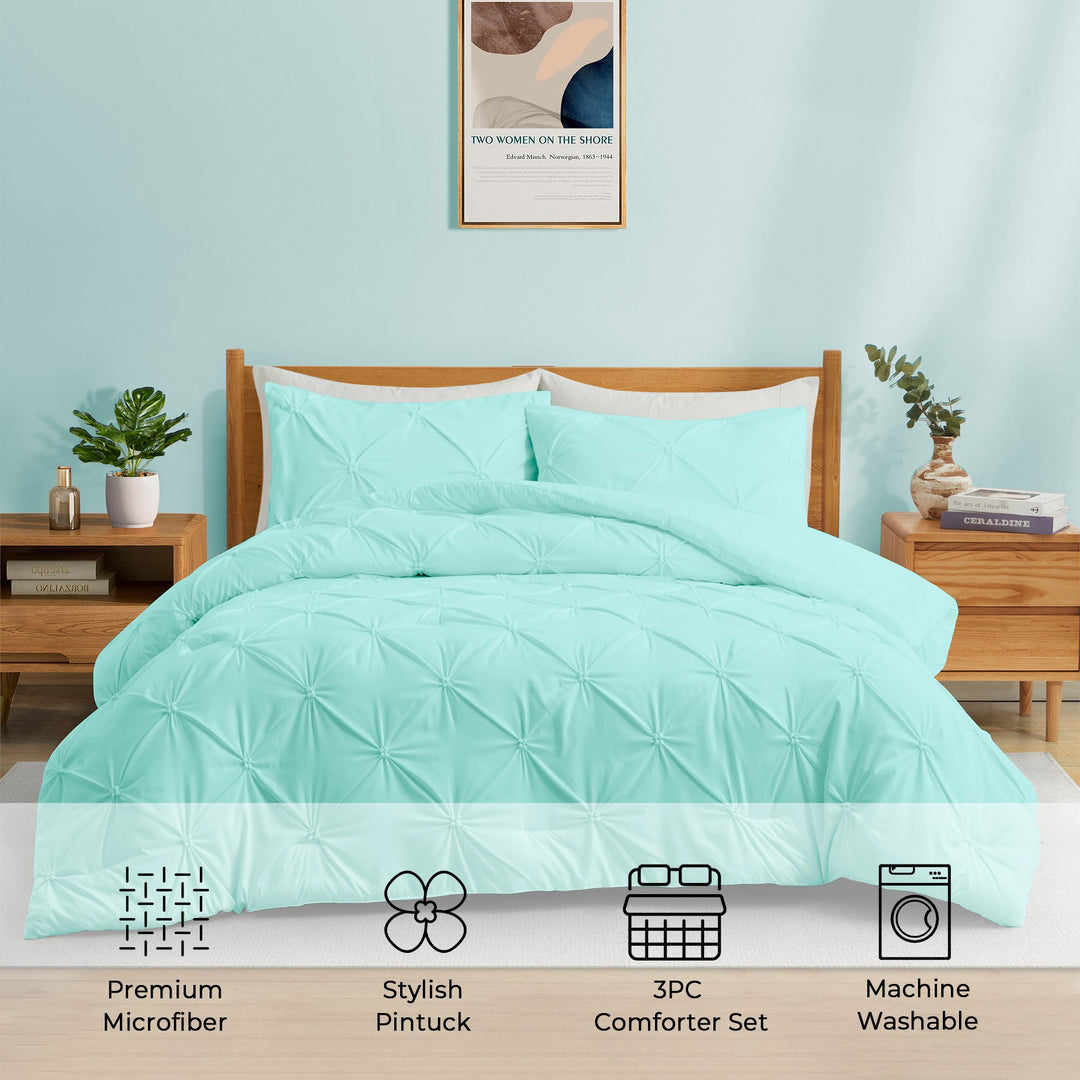 Pinch Pleat All Seasons Down Alternative Comforter Set Image 5