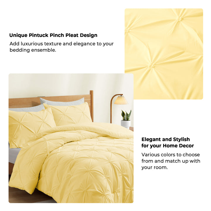3 Piece Pinch Pleat Comforter Set with Sham Image 10