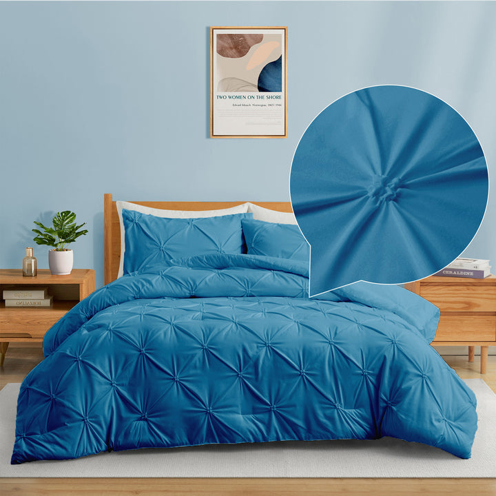 All Seasons Down Alternative Comforter Set, Pinch Pleat Design Image 9