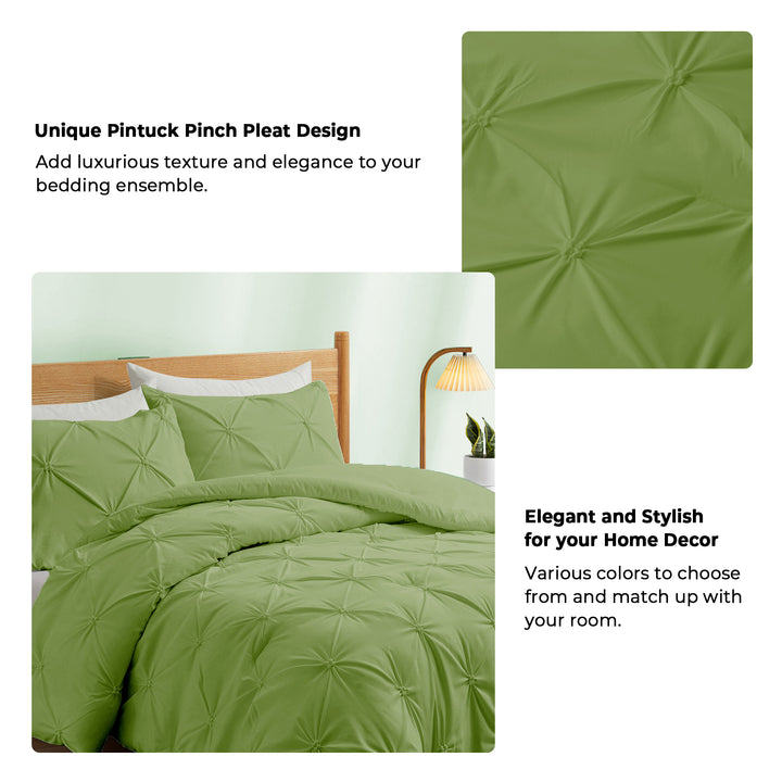 All Seasons Down Alternative Comforter Set, Pinch Pleat Design Image 3