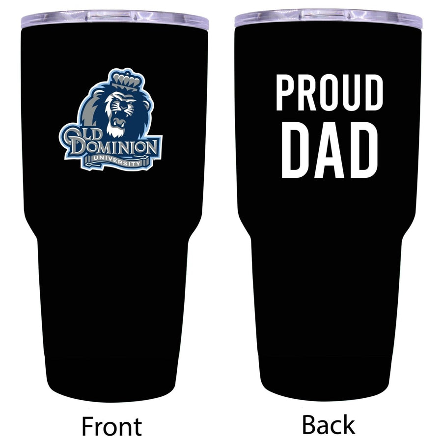 Old Dominion Monarchs Proud Dad 24 oz Insulated Stainless Steel Tumbler Black Image 1