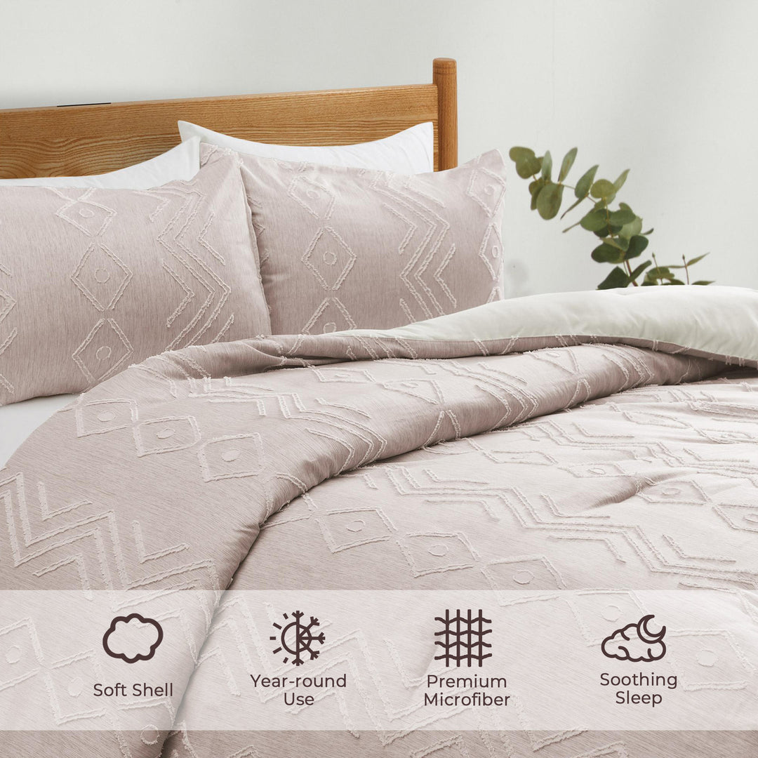 Soft Plush All Seasons Down Alternative Comforter Set with Shams Image 2