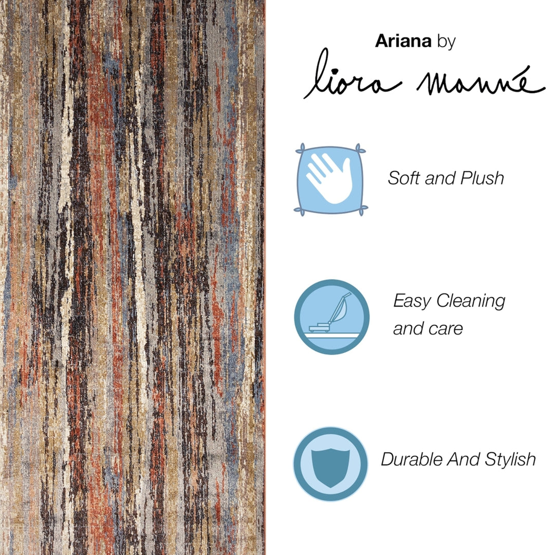 Liora Manne Ariana Brushstrokes Indoor Area Rug Earth Image 3
