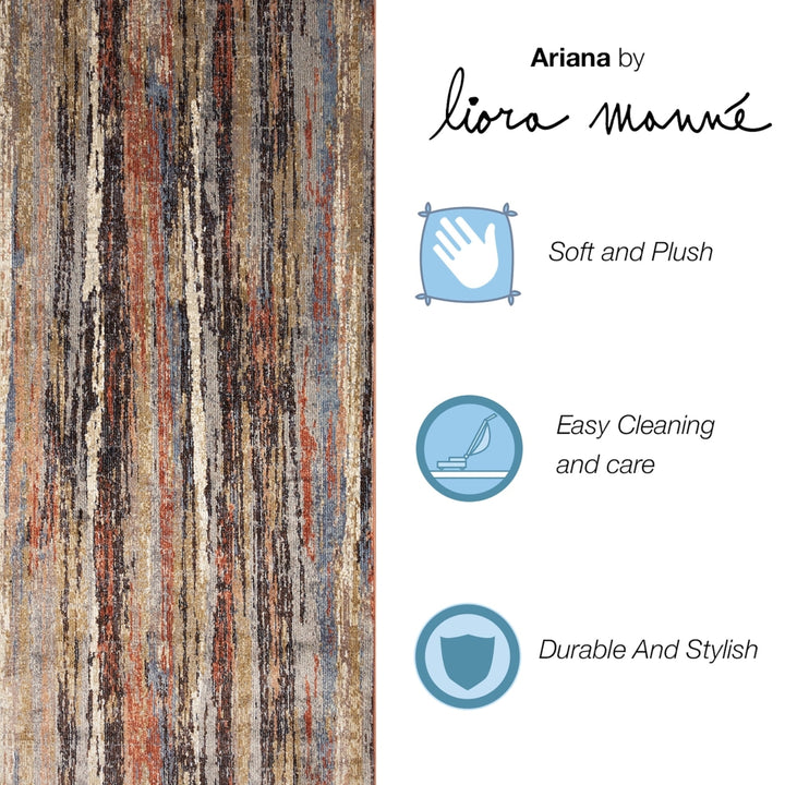 Liora Manne Ariana Brushstrokes Indoor Area Rug Earth Image 3