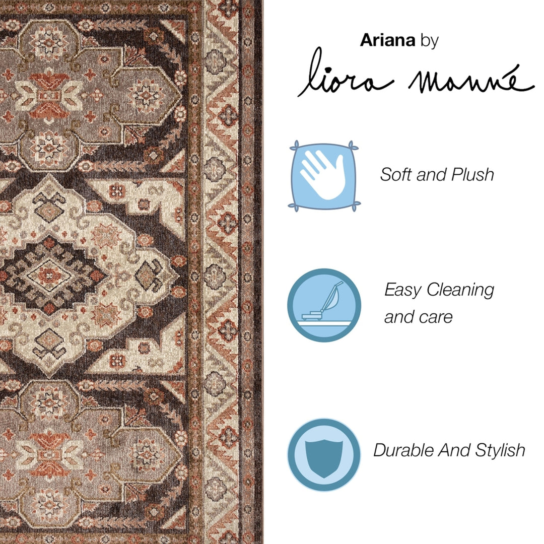 Liora Manne Ariana Floral Medallion Indoor Area Rug Earth Image 3