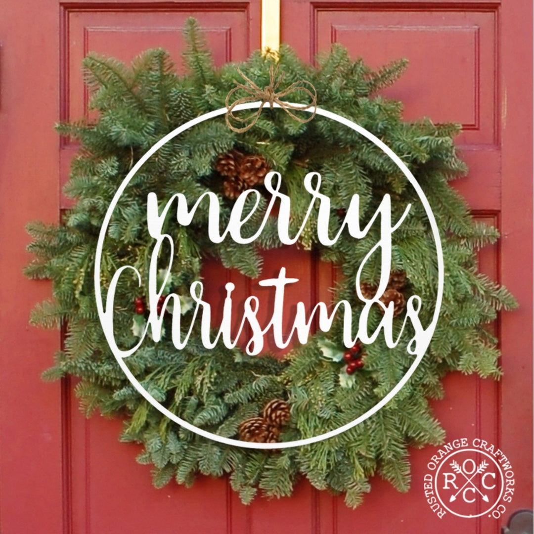 Winter Greeting Signs - Metal Christmas Wreath Decor Image 11