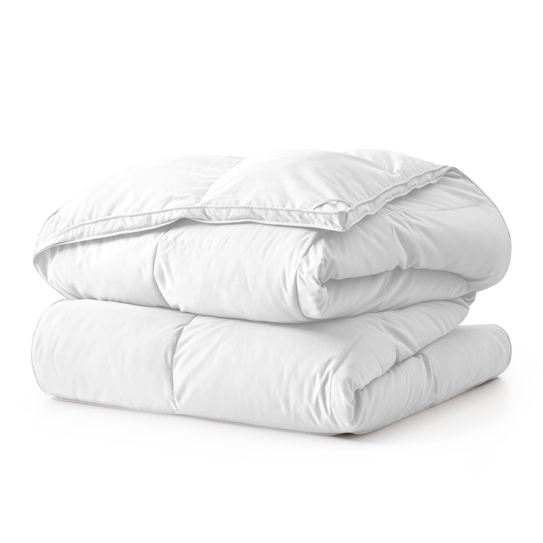 Luxurious Medium Weight White Goose Down Feathers Fiber Comforter, For All-Season Weather Image 5