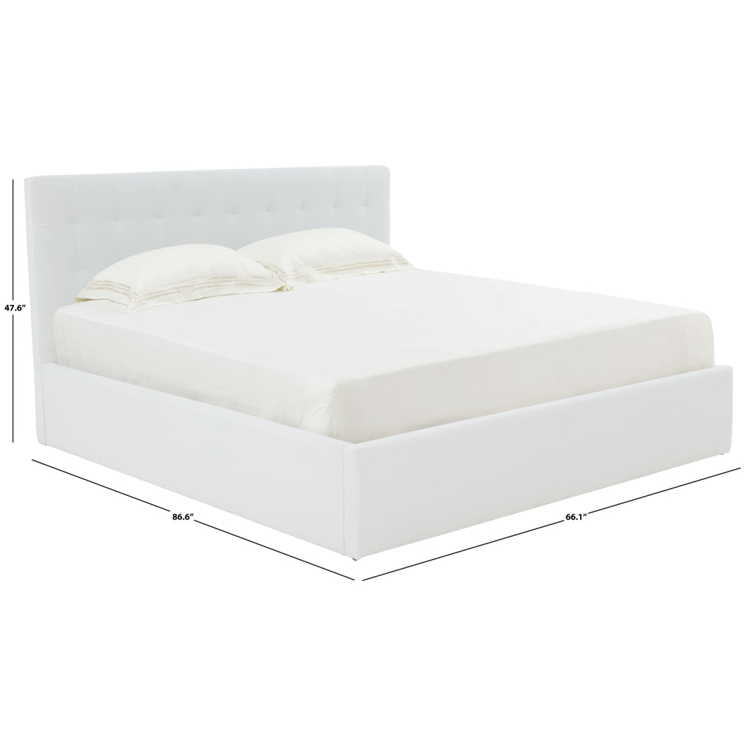 SAFAVIEH COUTURE ROSITA LOW PROFILE TUFTED BED Ivory Image 6