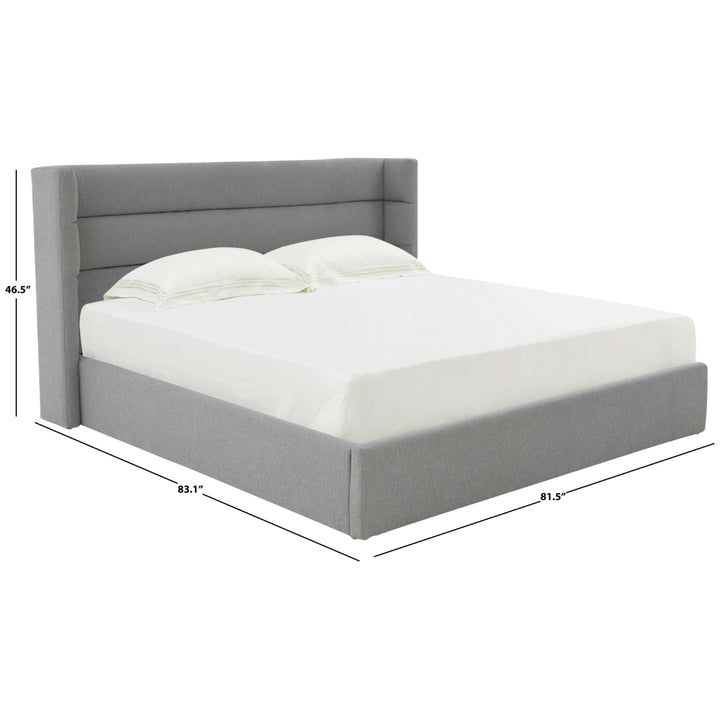 SAFAVIEH COUTURE OLIVIANNA LOW PROFILE BED Light Grey Image 6