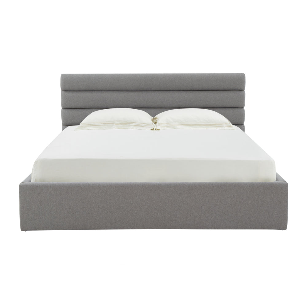 SAFAVIEH COUTURE JAYBELLA LOWPROFILE TUFTED BED Light Grey Image 2