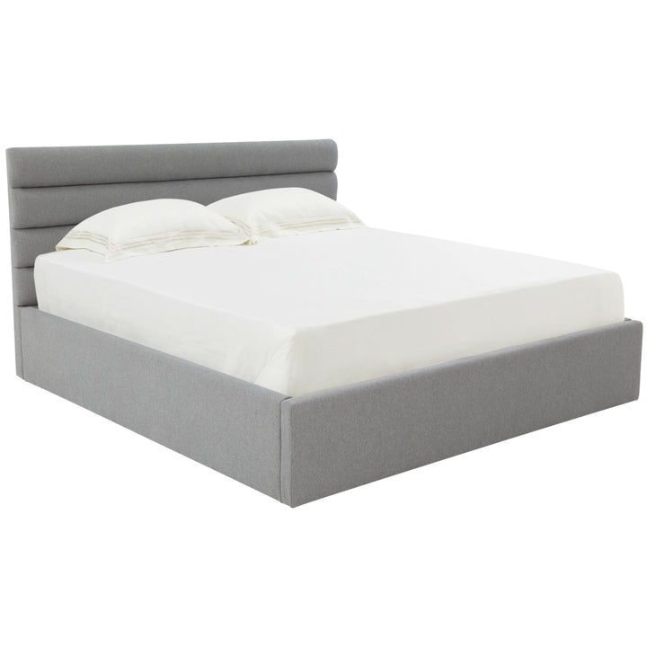 SAFAVIEH COUTURE JAYBELLA LOWPROFILE TUFTED BED Light Grey Image 3