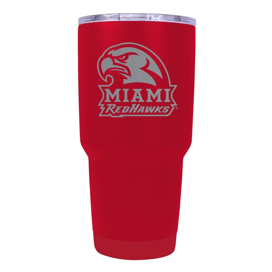 Miami University of Ohio 24 oz Laser Engraved Stainless Steel Insulated Tumbler - Choose Your Color. Image 1