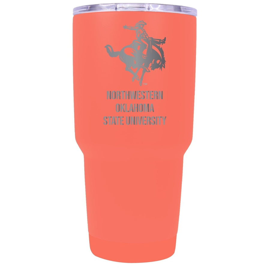 Northwestern Oklahoma State University 24 oz Laser Engraved Stainless Steel Insulated Tumbler - Choose Your Color. Image 1