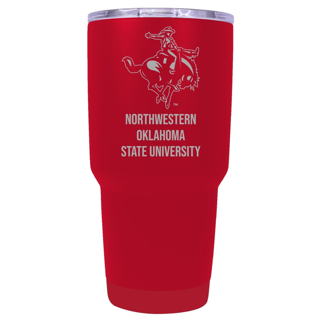 Northwestern Oklahoma State University 24 oz Laser Engraved Stainless Steel Insulated Tumbler - Choose Your Color. Image 1