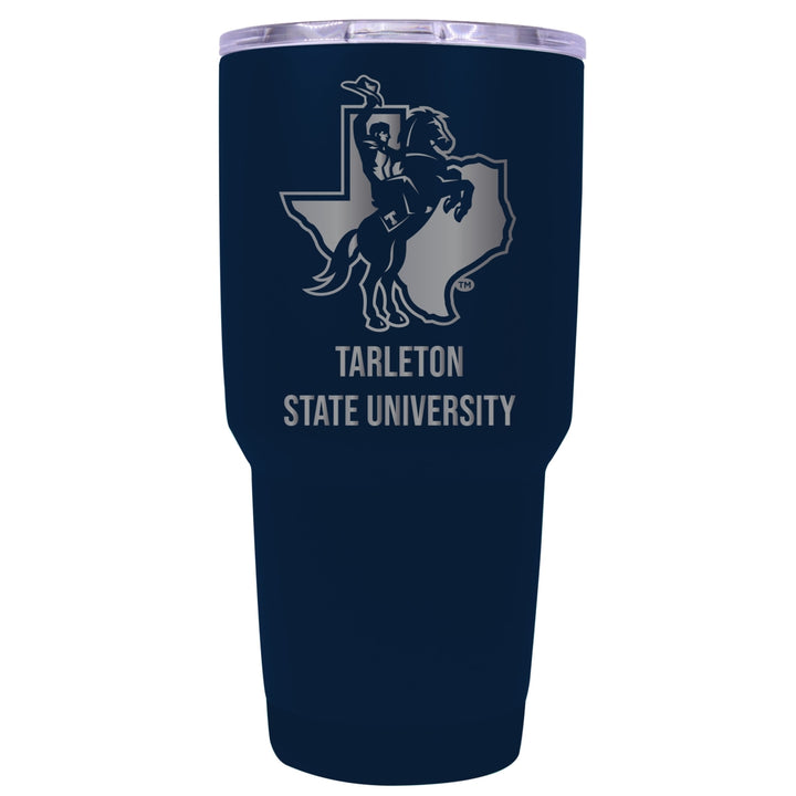 Tarleton State University 24 oz Laser Engraved Stainless Steel Insulated Tumbler - Choose Your Color. Image 2