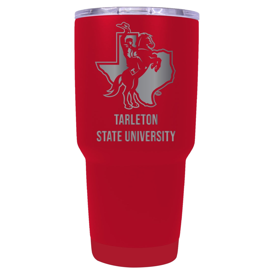 Tarleton State University 24 oz Laser Engraved Stainless Steel Insulated Tumbler - Choose Your Color. Image 3