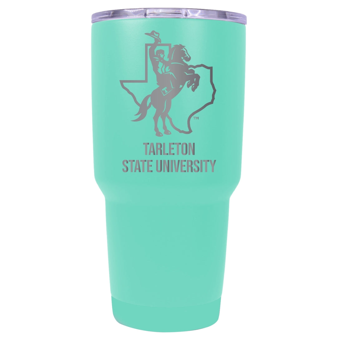 Tarleton State University 24 oz Laser Engraved Stainless Steel Insulated Tumbler - Choose Your Color. Image 1