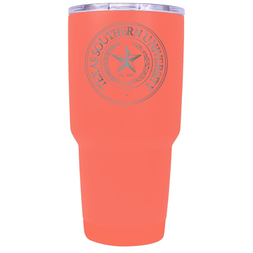 Texas Southern University 24 oz Laser Engraved Stainless Steel Insulated Tumbler - Choose Your Color. Image 2