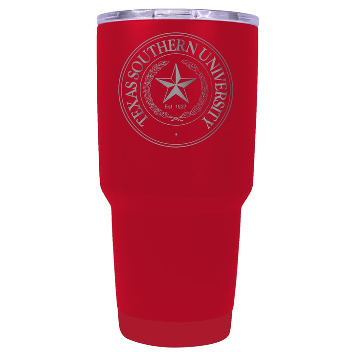 Texas Southern University 24 oz Laser Engraved Stainless Steel Insulated Tumbler - Choose Your Color. Image 3