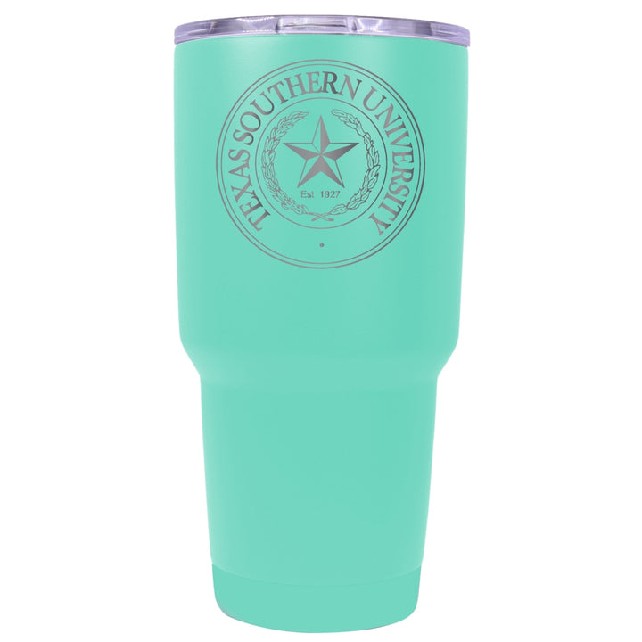 Texas Southern University 24 oz Laser Engraved Stainless Steel Insulated Tumbler - Choose Your Color. Image 4