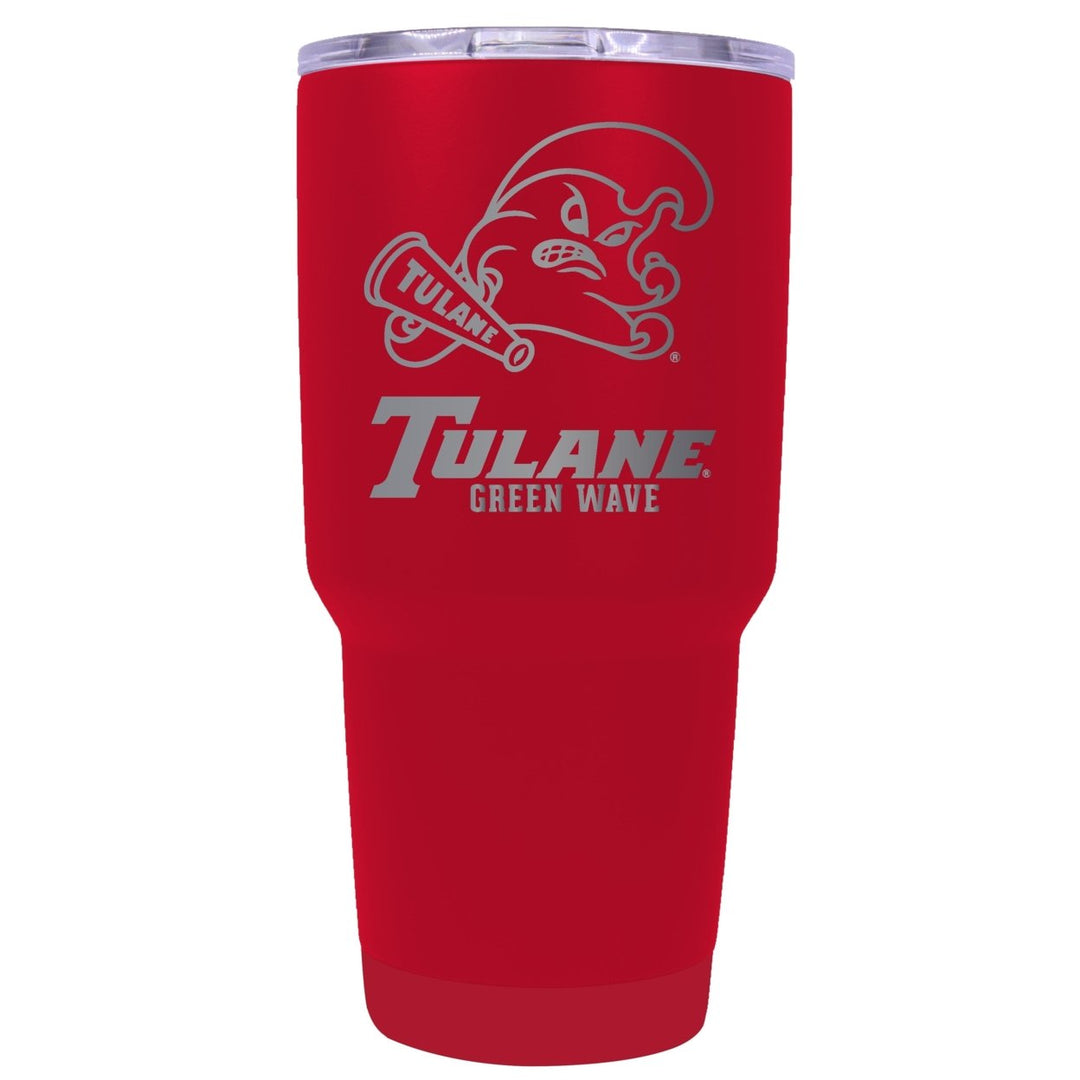 Tulane University Green Wave 24 oz Laser Engraved Stainless Steel Insulated Tumbler - Choose Your Color. Image 1