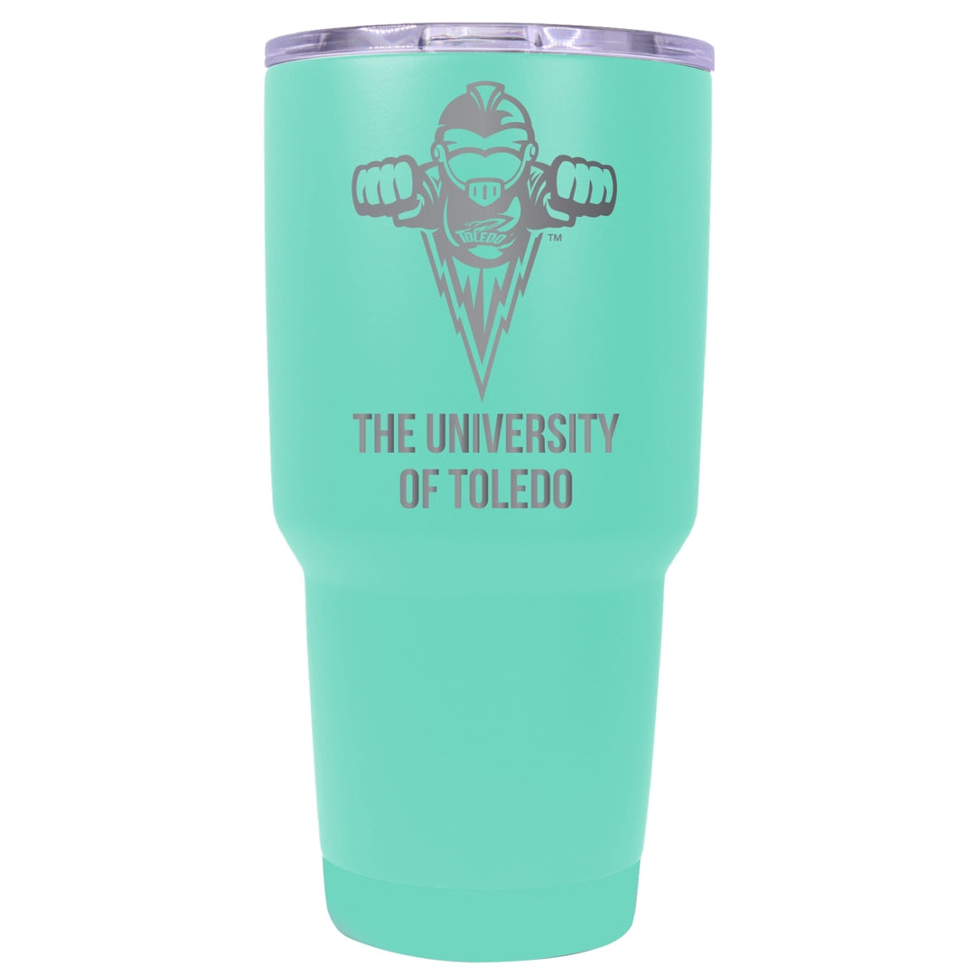 Toledo Rockets 24 oz Laser Engraved Stainless Steel Insulated Tumbler - Choose Your Color. Image 4