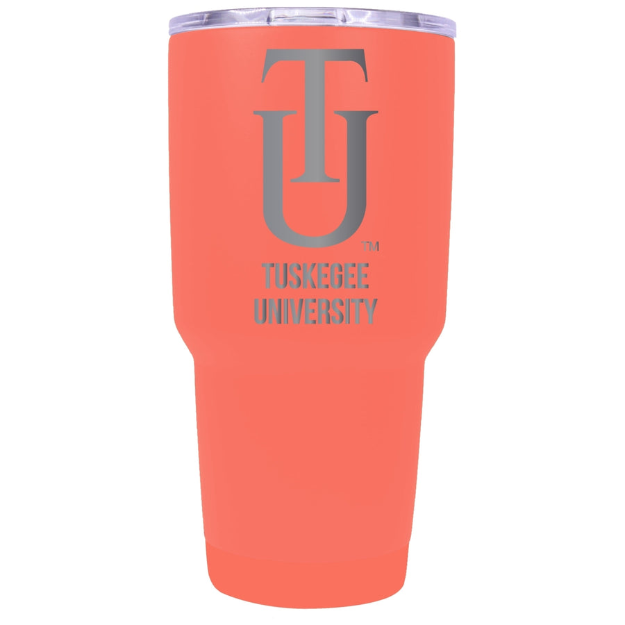 Tuskegee University 24 oz Laser Engraved Stainless Steel Insulated Tumbler - Choose Your Color. Image 1