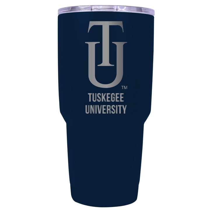 Tuskegee University 24 oz Laser Engraved Stainless Steel Insulated Tumbler - Choose Your Color. Image 2