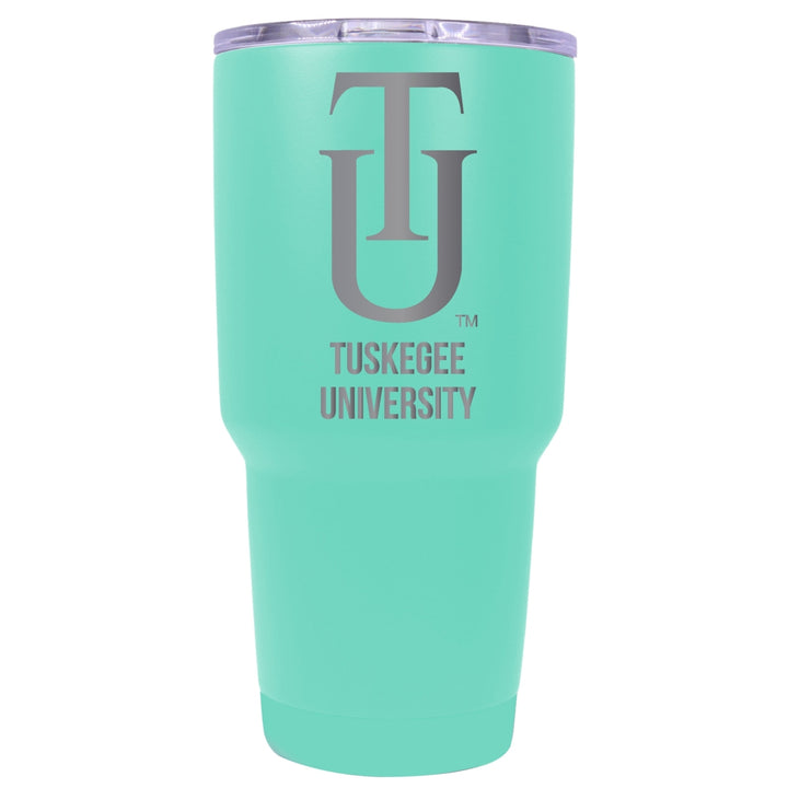 Tuskegee University 24 oz Laser Engraved Stainless Steel Insulated Tumbler - Choose Your Color. Image 4
