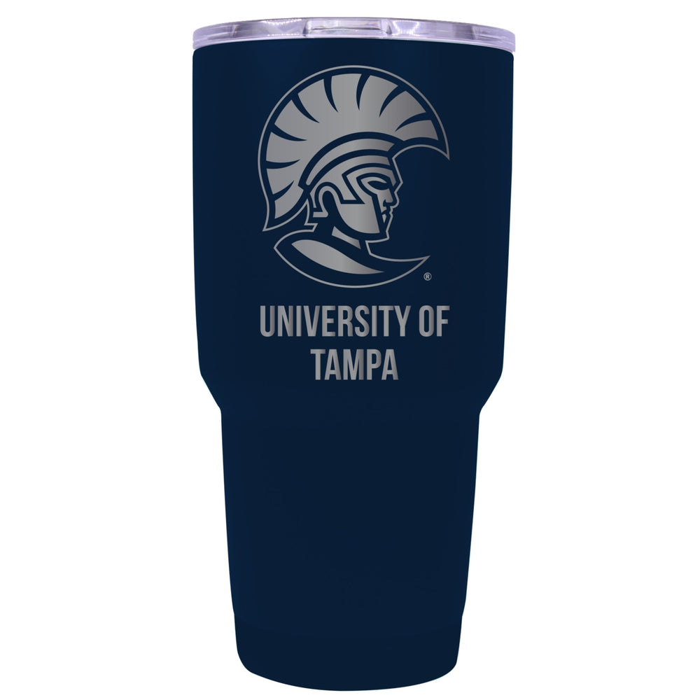 University of Tampa Spartans 24 oz Laser Engraved Stainless Steel Insulated Tumbler - Choose Your Color. Image 2