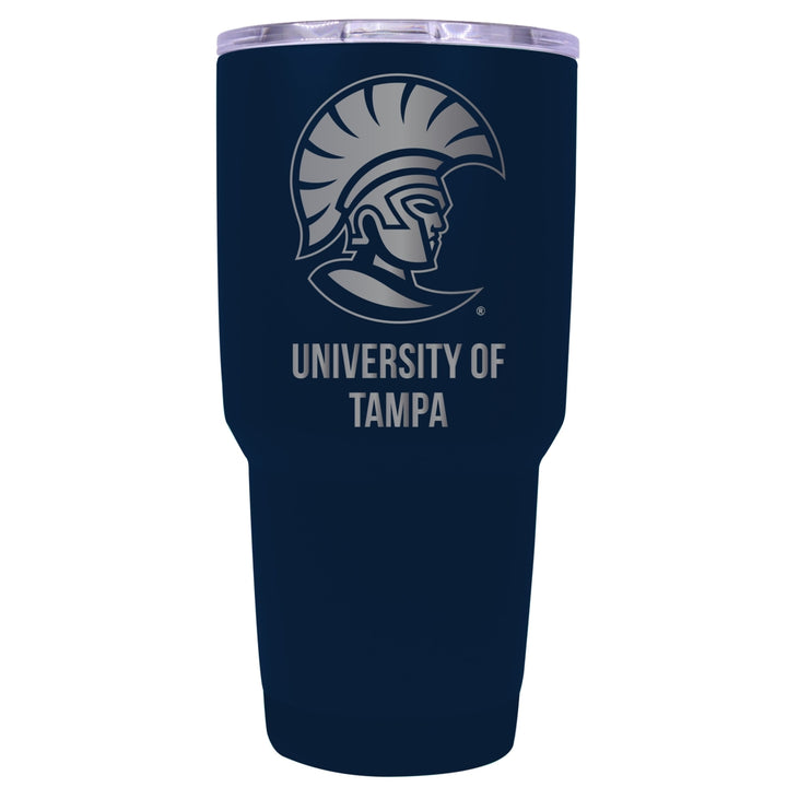 University of Tampa Spartans 24 oz Laser Engraved Stainless Steel Insulated Tumbler - Choose Your Color. Image 2