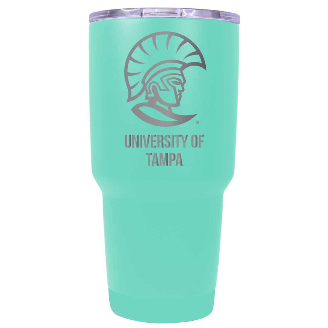 University of Tampa Spartans 24 oz Laser Engraved Stainless Steel Insulated Tumbler - Choose Your Color. Image 4