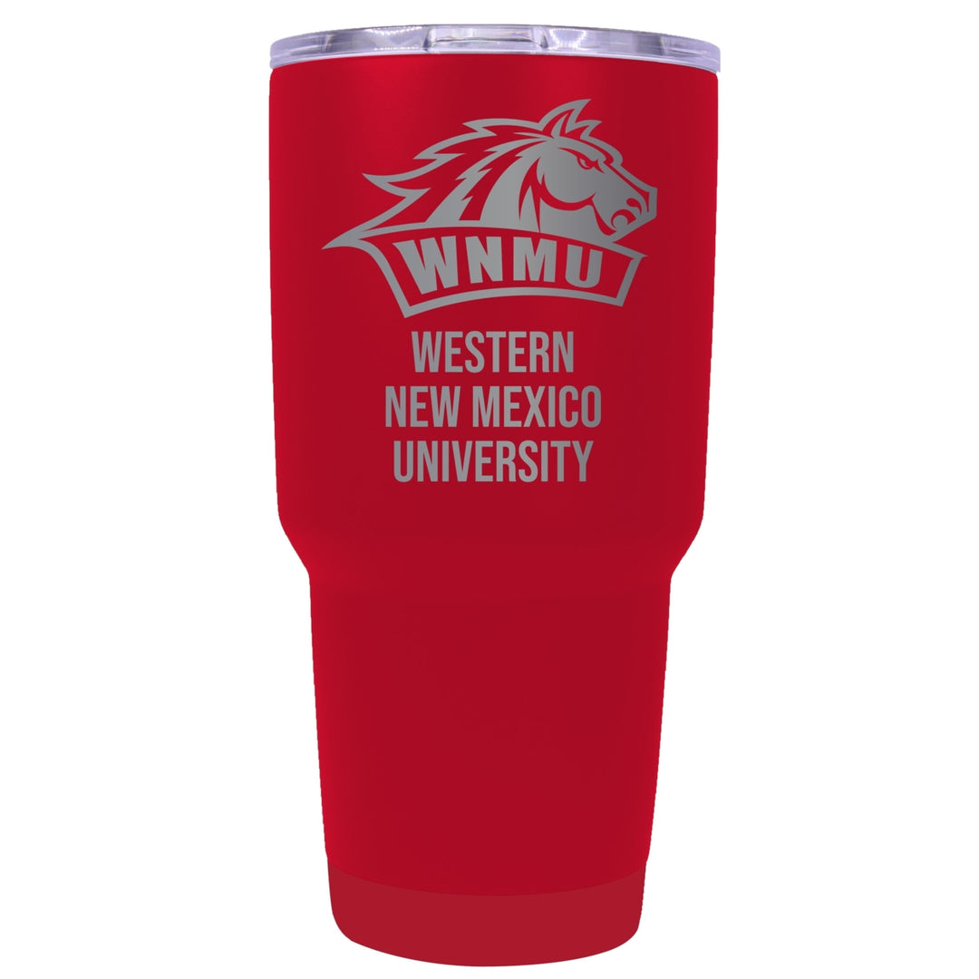 Western  Mexico University 24 oz Laser Engraved Stainless Steel Insulated Tumbler - Choose Your Color. Image 3