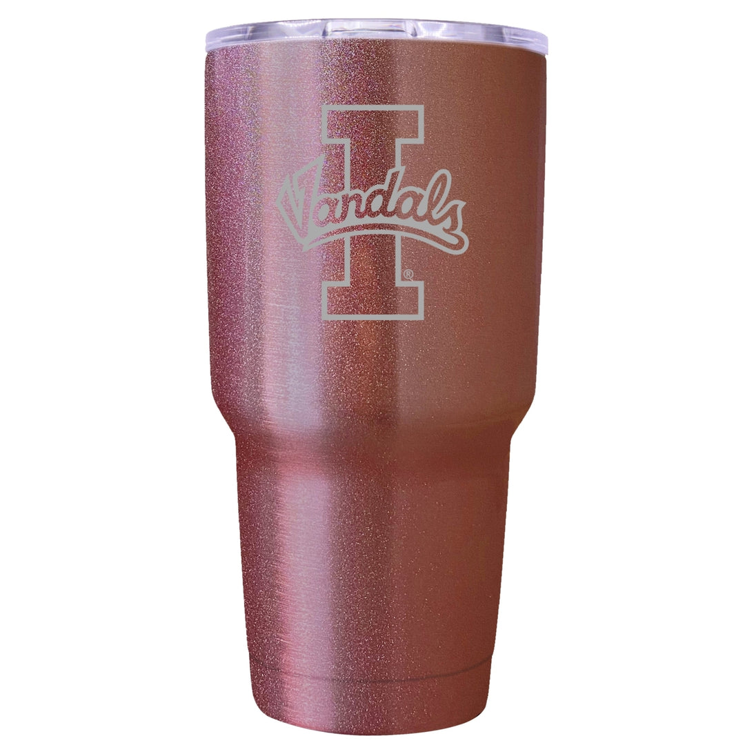 Idaho Vandals Premium Laser Engraved Tumbler - 24oz Stainless Steel Insulated Mug Rose Gold Image 1