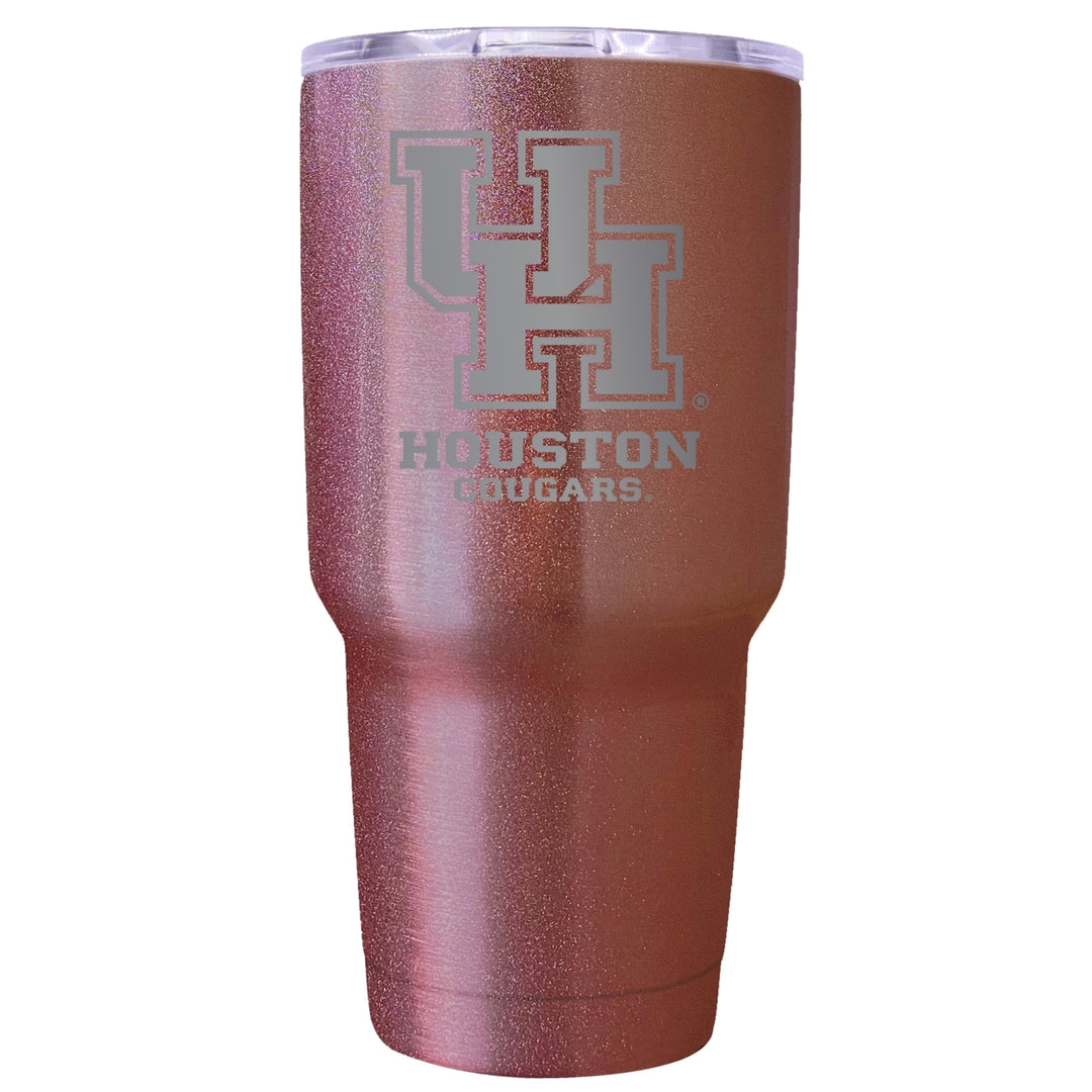 University of Houston Premium Laser Engraved Tumbler - 24oz Stainless Steel Insulated Mug Rose Gold Image 1