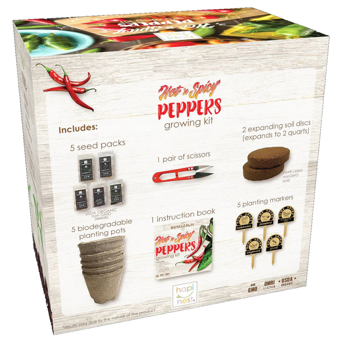 Indoor Hot and Spicy Pepper Garden Seed Starter Growing Kit - Jalapeno, Habanero, Hungarian Yellow Wax, Ghost, and Image 3