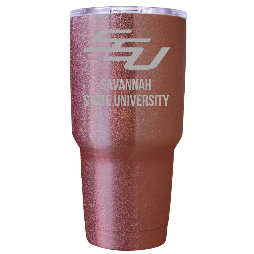 Savannah State University Premium Laser Engraved Tumbler - 24oz Stainless Steel Insulated Mug Rose Gold Image 1