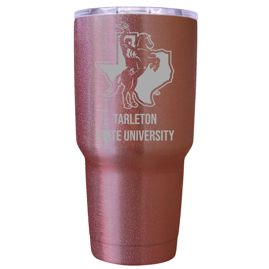 Tarleton State University Premium Laser Engraved Tumbler - 24oz Stainless Steel Insulated Mug Rose Gold Image 1