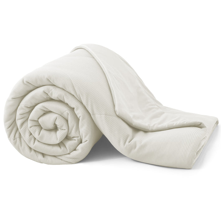 Reversible Cooling Blanket King Lightweight Summer Cold Blankets for Sleeping, Cream, 90" x 108" Image 8