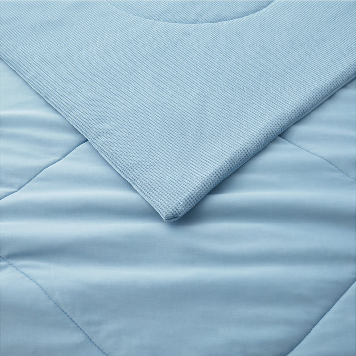 Reversible Oversize Blanket Queen Lightweight Blankets for Hot Sleepers, Blue, 90" x 90" Image 3