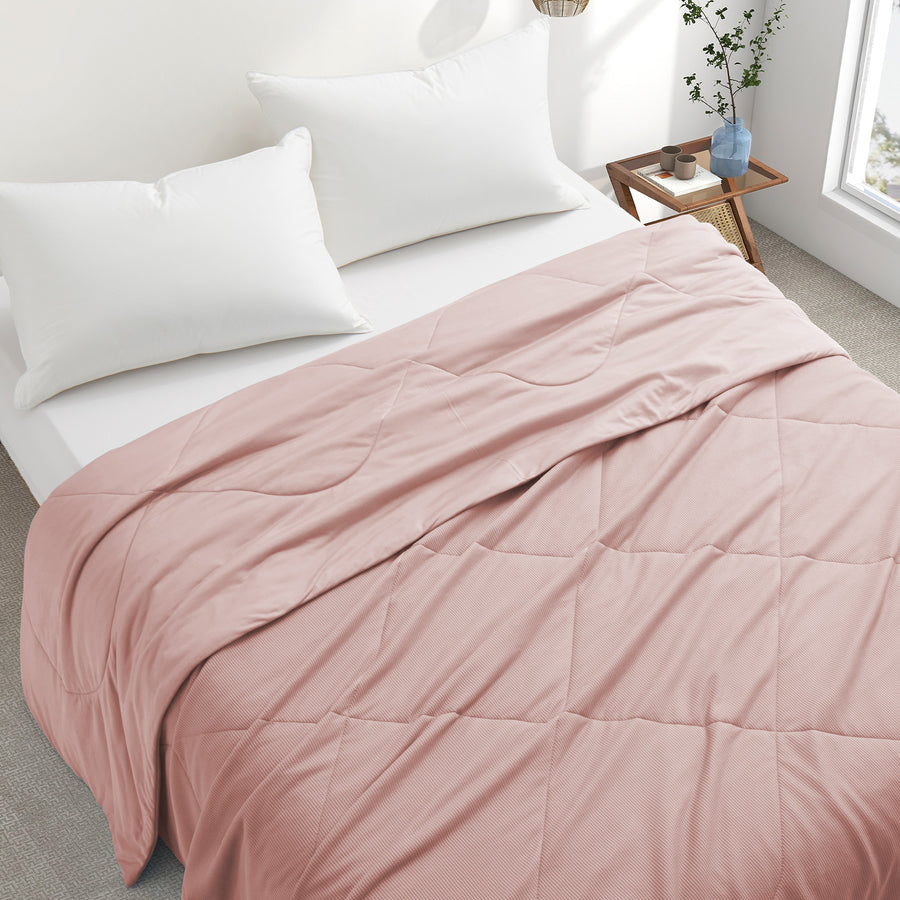 Oversize Blanket, 90" x 90" Queen Size Soft Washable Double Sided Blanket for All Season, Pink Image 1