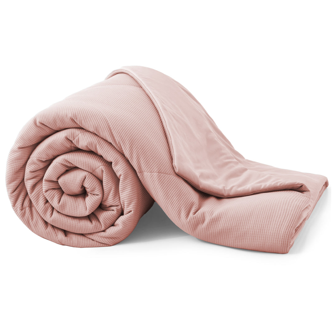 Reverisible Blanket, 68" x 90" Twin Size Soft Washable Double Sided Blankets for Hot Sleepers, Pink Image 2