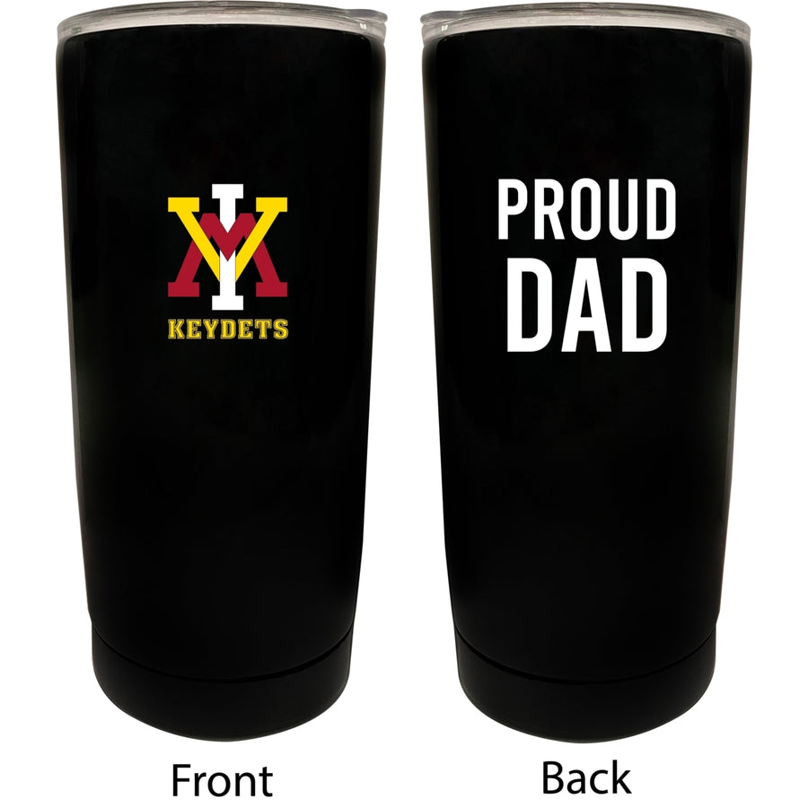 VMI Keydets NCAA Insulated Tumbler - 16oz Stainless Steel Travel Mug Proud Dad Design Black Image 1