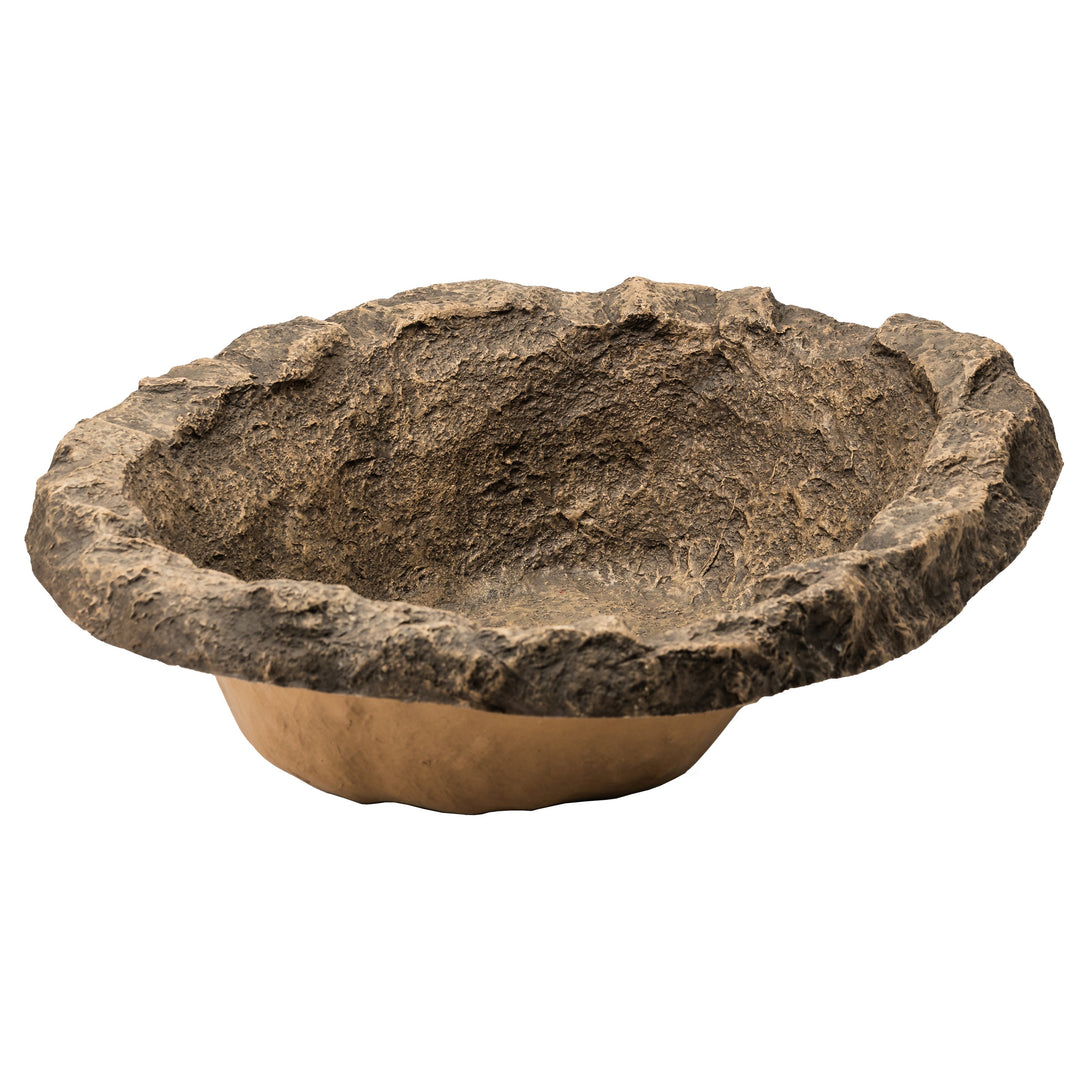 Small Flower Faux Rock Fiberglass Garden Decorative Water Pond, 17 Gallon Sandstone Outdoor Patio Bed Waterfall Pond Image 4