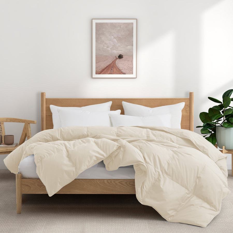 All Season Organic Cotton Comforter Filled with Goose Down and Feather Fiber King Size Image 1