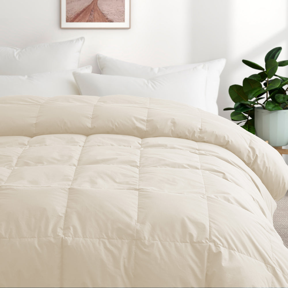 All Season Organic Cotton Comforter Filled with Goose Down and Feather Fiber King Size Image 2