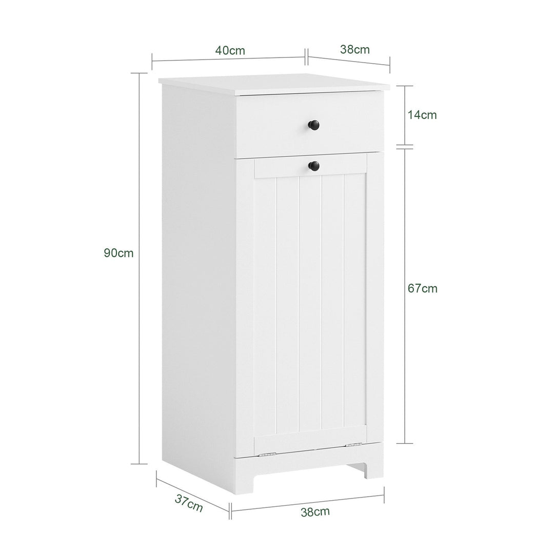Haotian BZR21-W, White Bathroom Laundry Cabinet with Basket, Tilt-Out Laundry Hamper, Bathroom Storage Cabinet Unit with Image 6