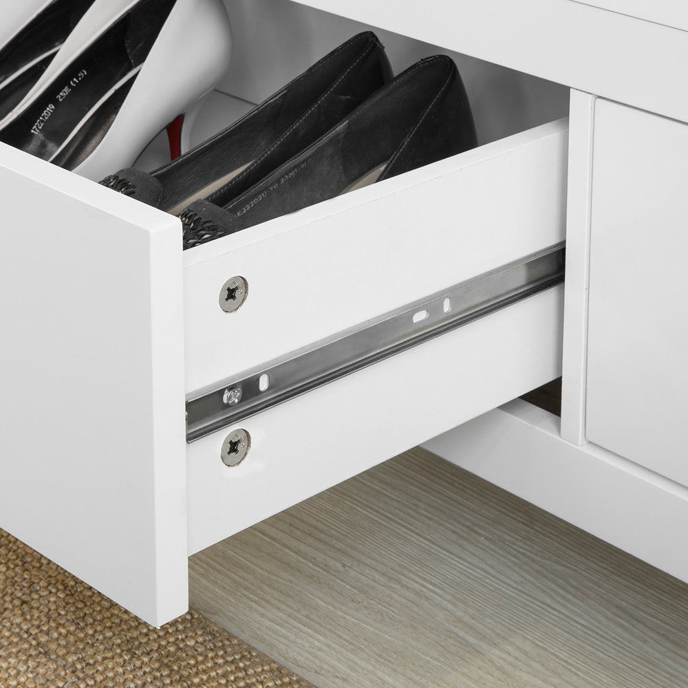 Haotian FSR74-W,Hallway Storage Bench with Two Drawers and Padded Seat Cushion Image 4